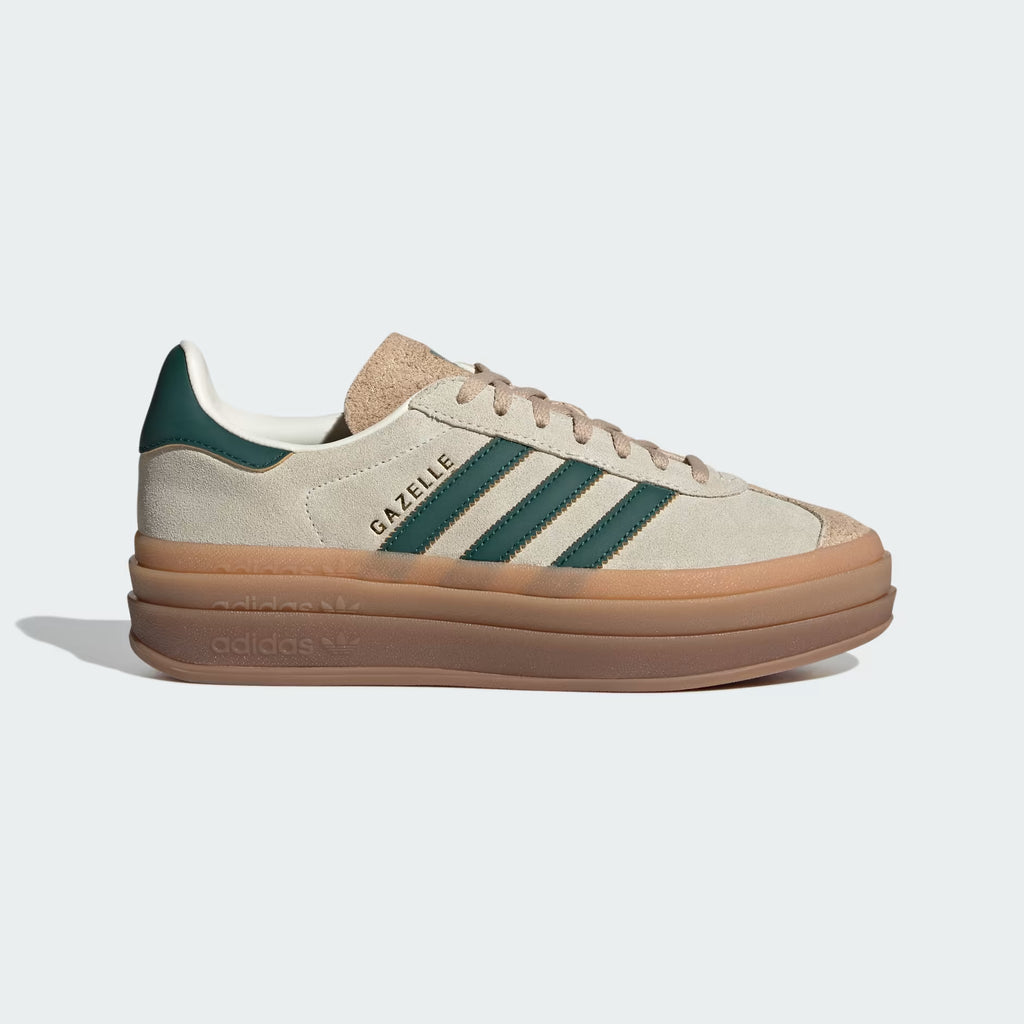 Adidas Gazelle Bold Shoes (Cream White/Collegiate Green)