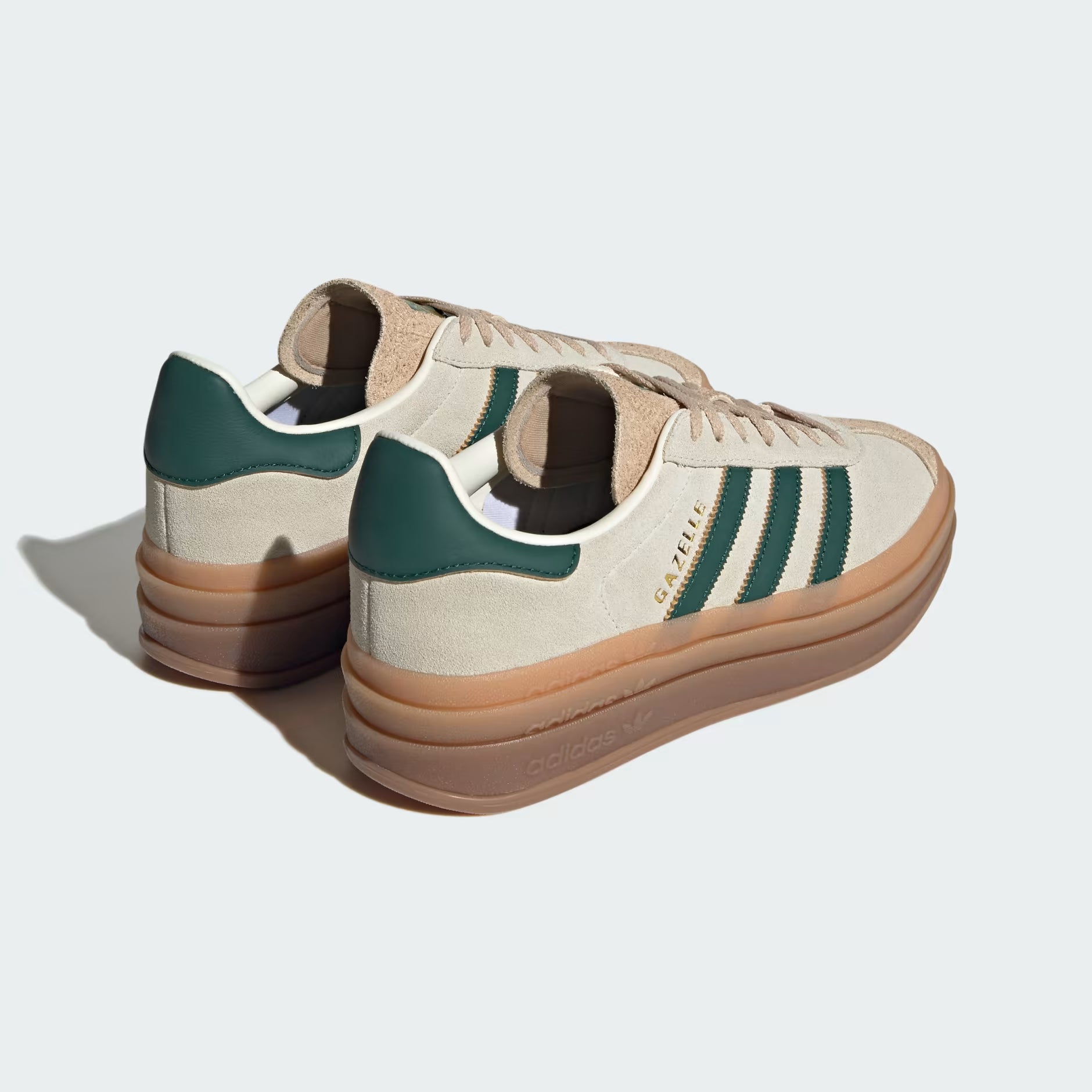 Adidas Gazelle Bold Shoes (Cream White/Collegiate Green)